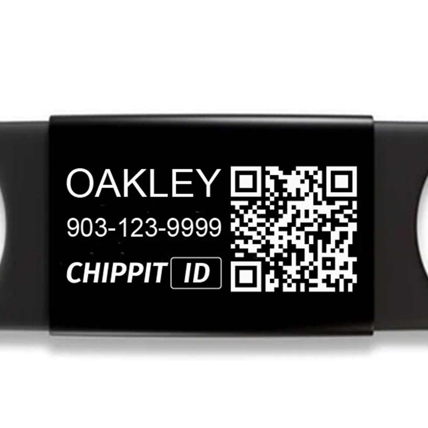 QR Code Pet Tag with phone number and pet's name engraved