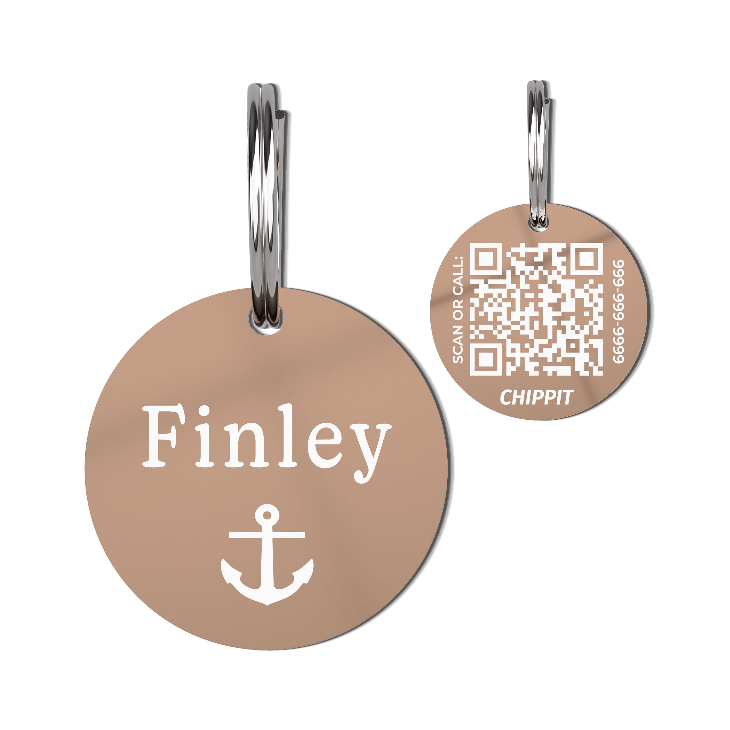 Premium QR Dog Tag - Anchor