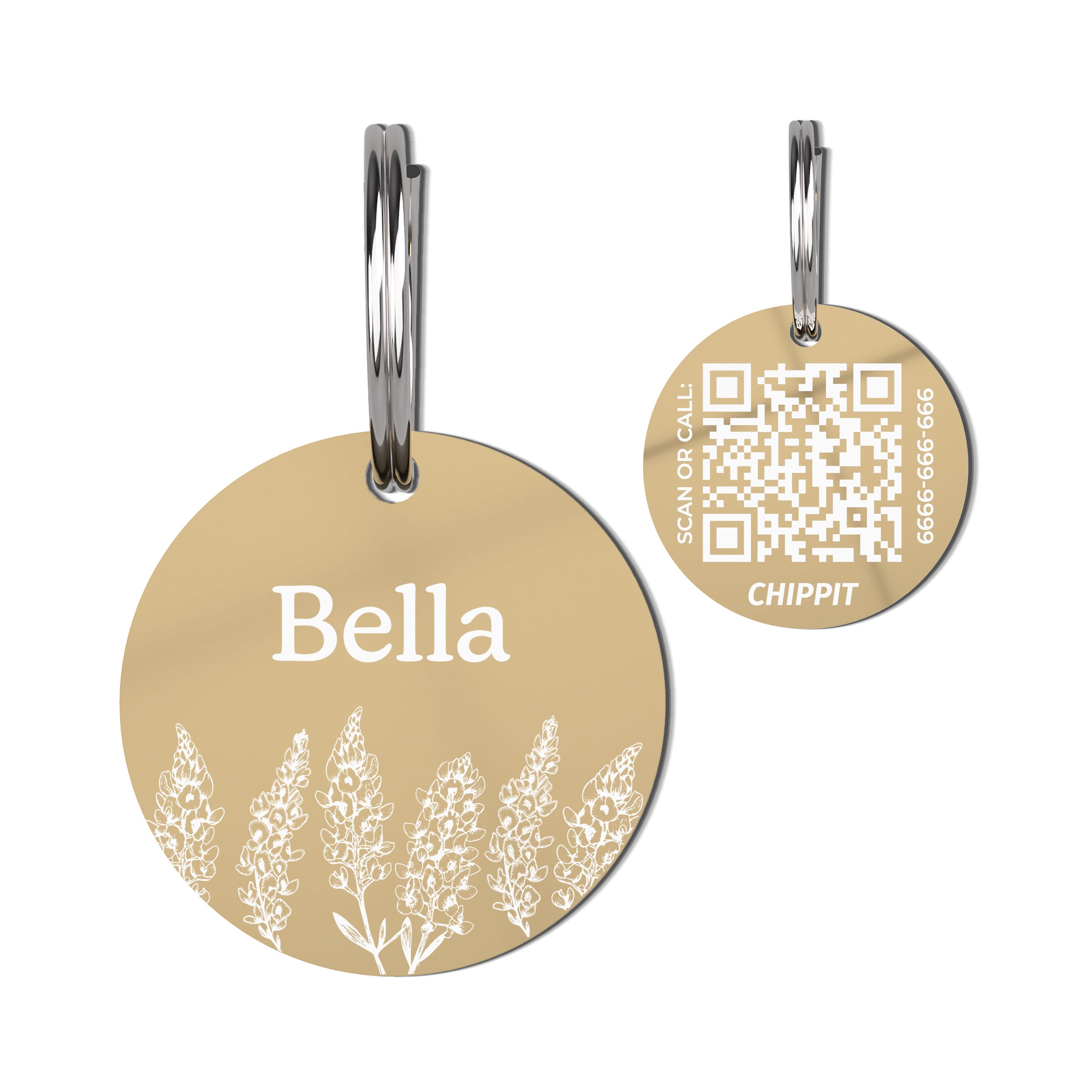 Premium QR Dog Tag - Bluebonnets
