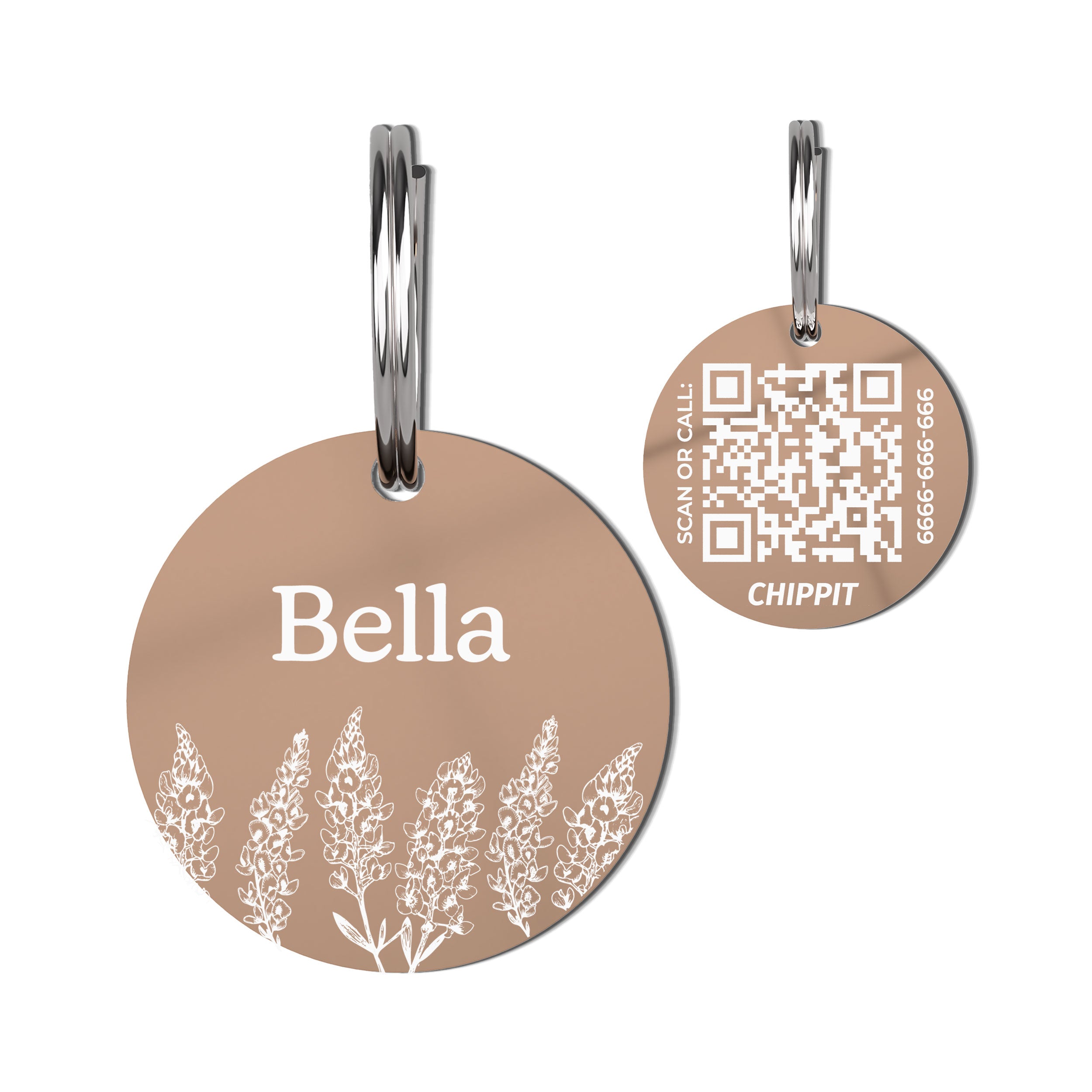 Premium QR Dog Tag - Bluebonnets