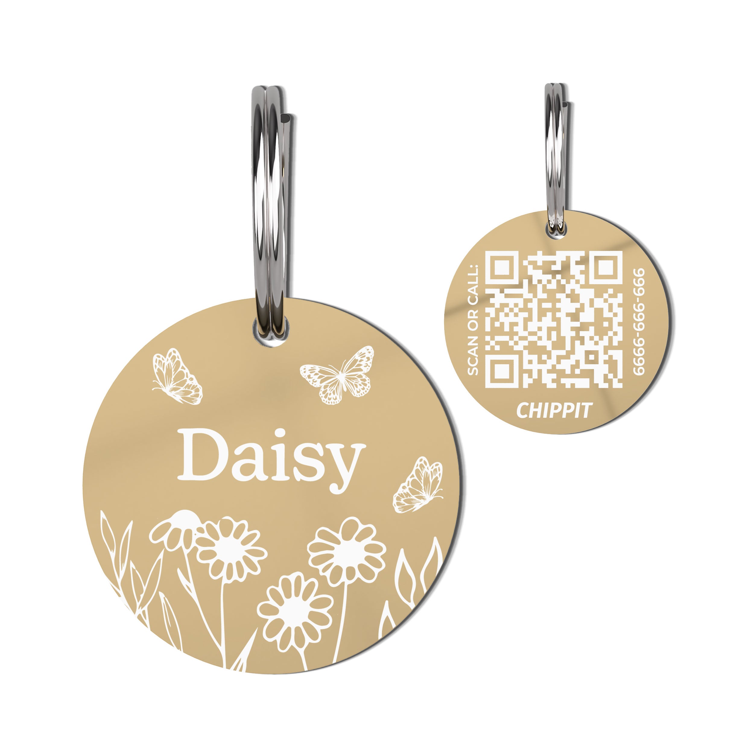Premium QR Dog Tag - Daisy