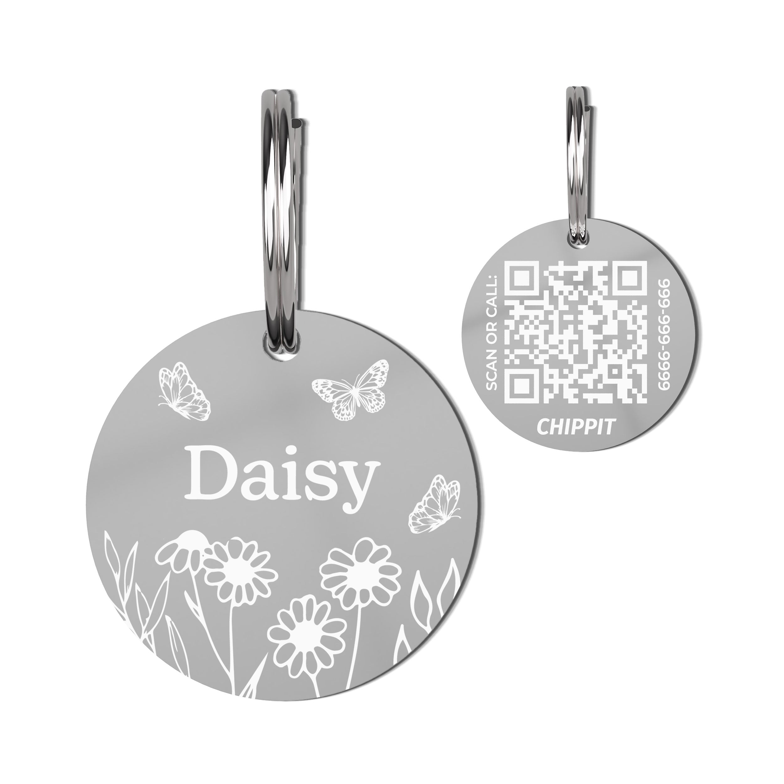 Premium QR Dog Tag - Daisy