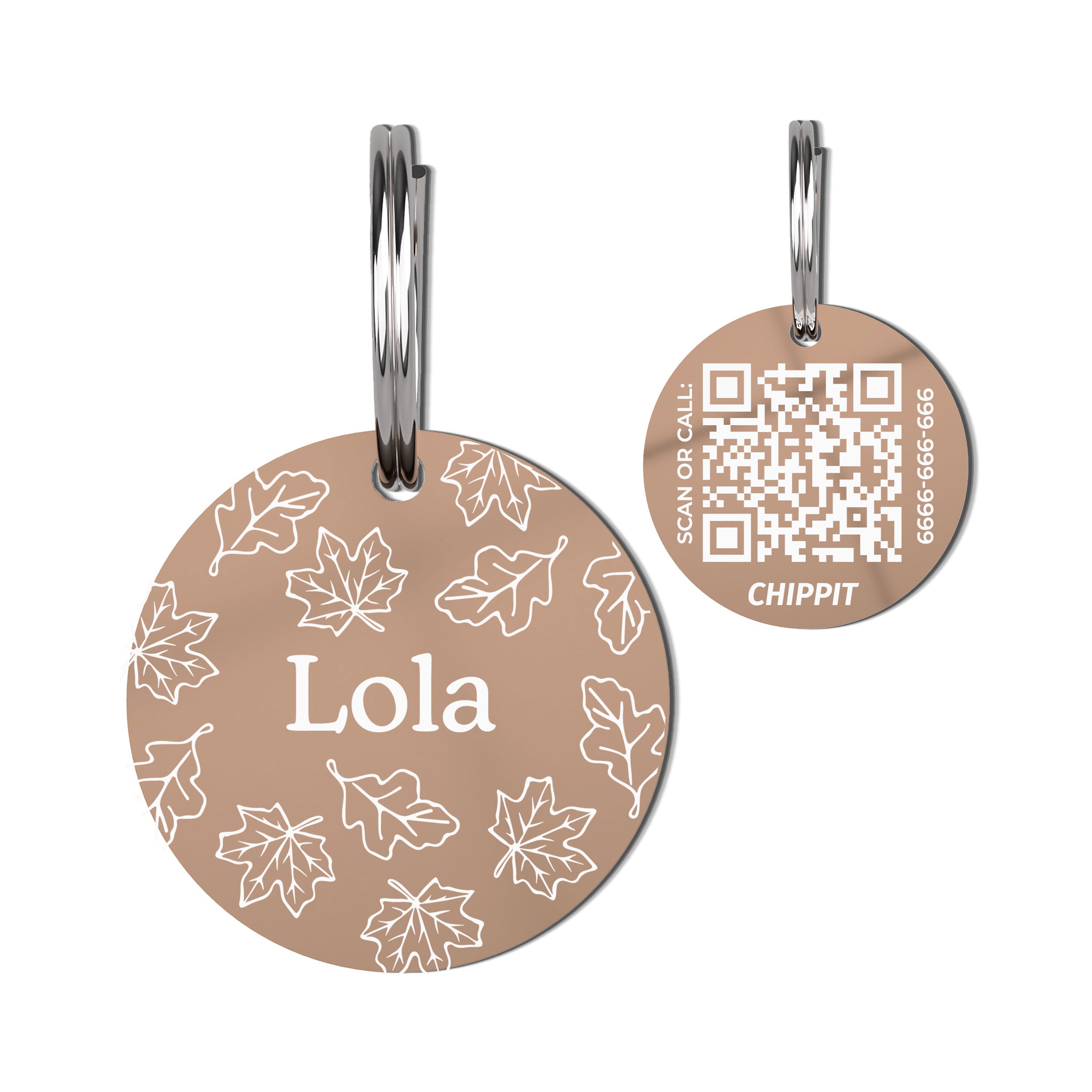 Premium QR Dog Tag - Leaves