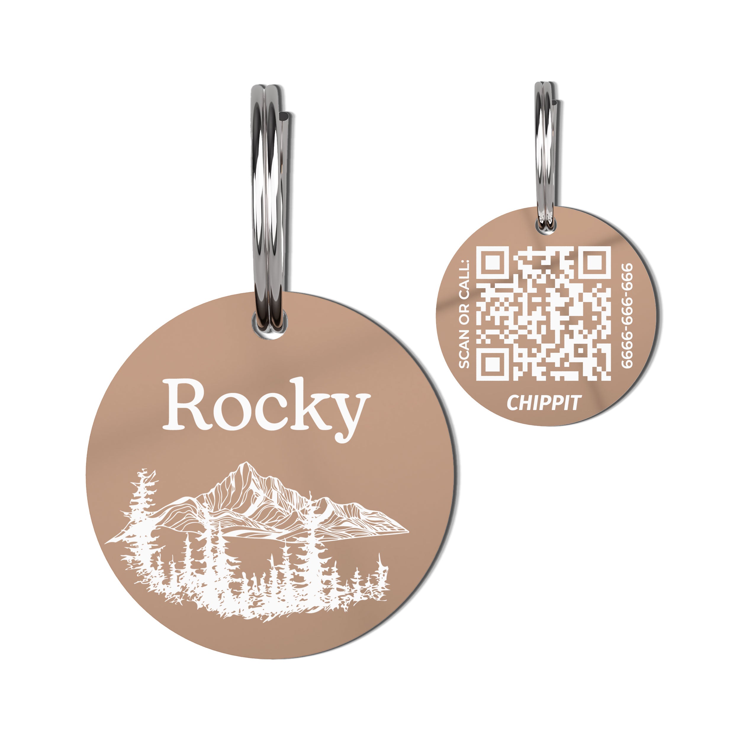 Premium QR Dog Tag - Mountains