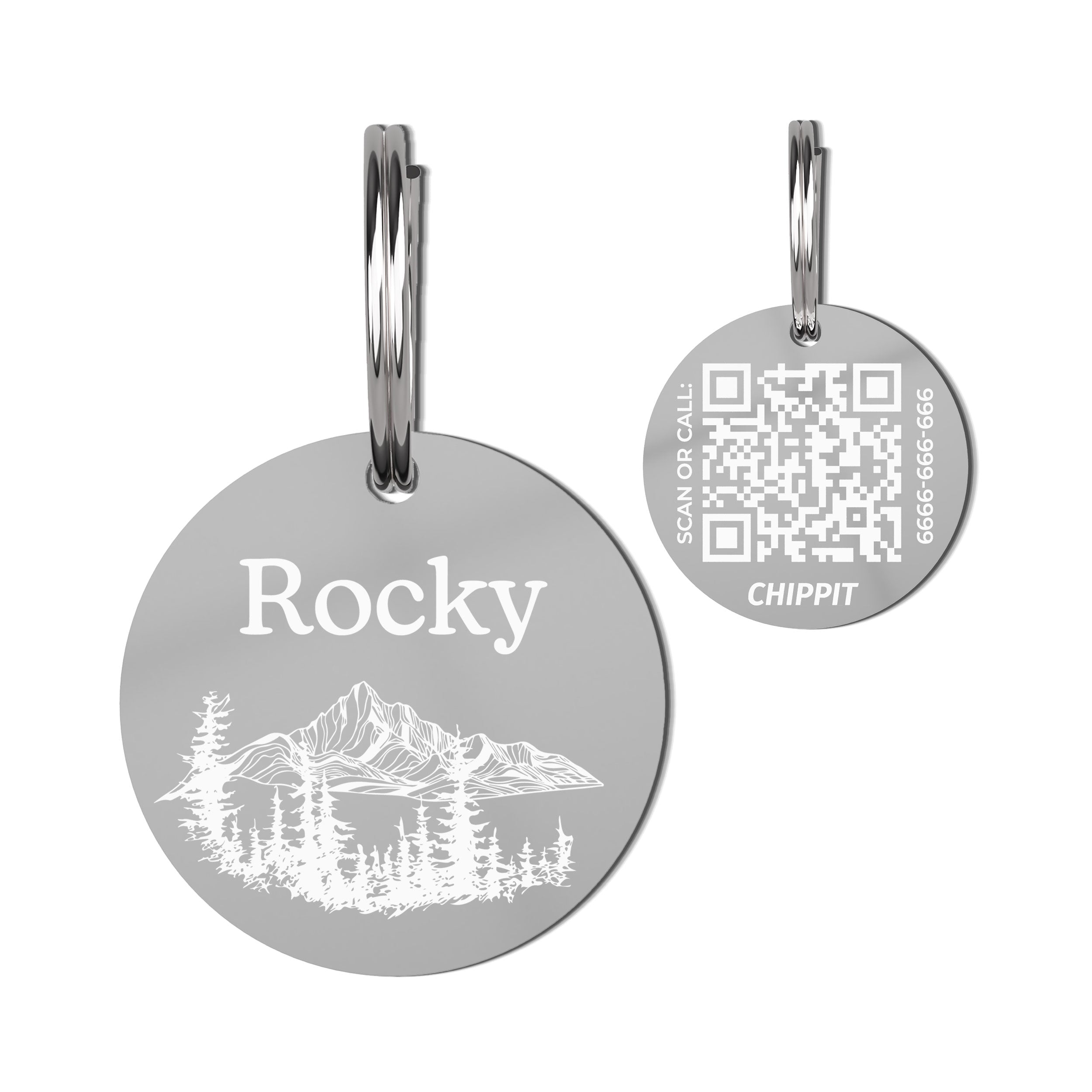 Premium QR Dog Tag - Mountains