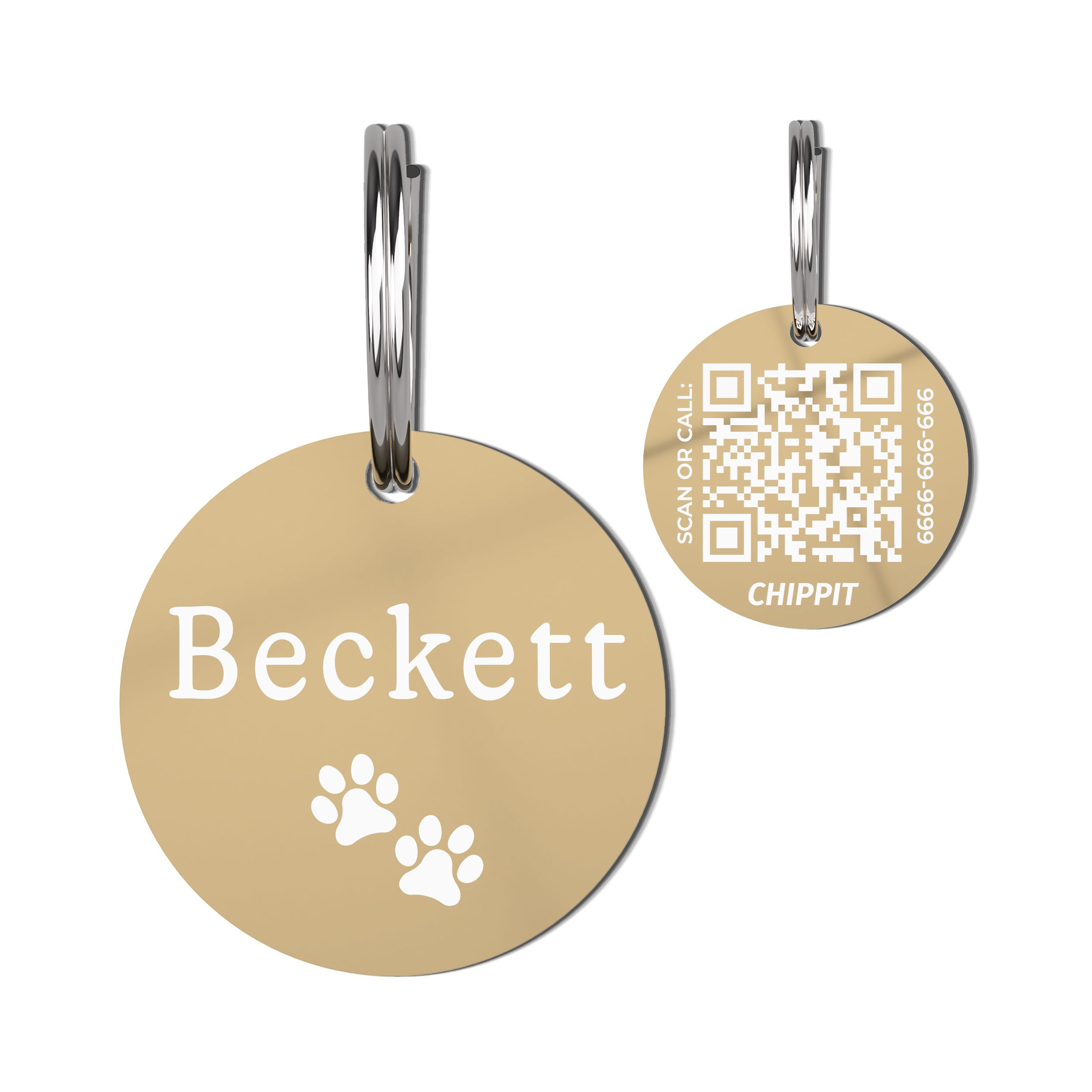 Premium QR Dog Tag - Paws