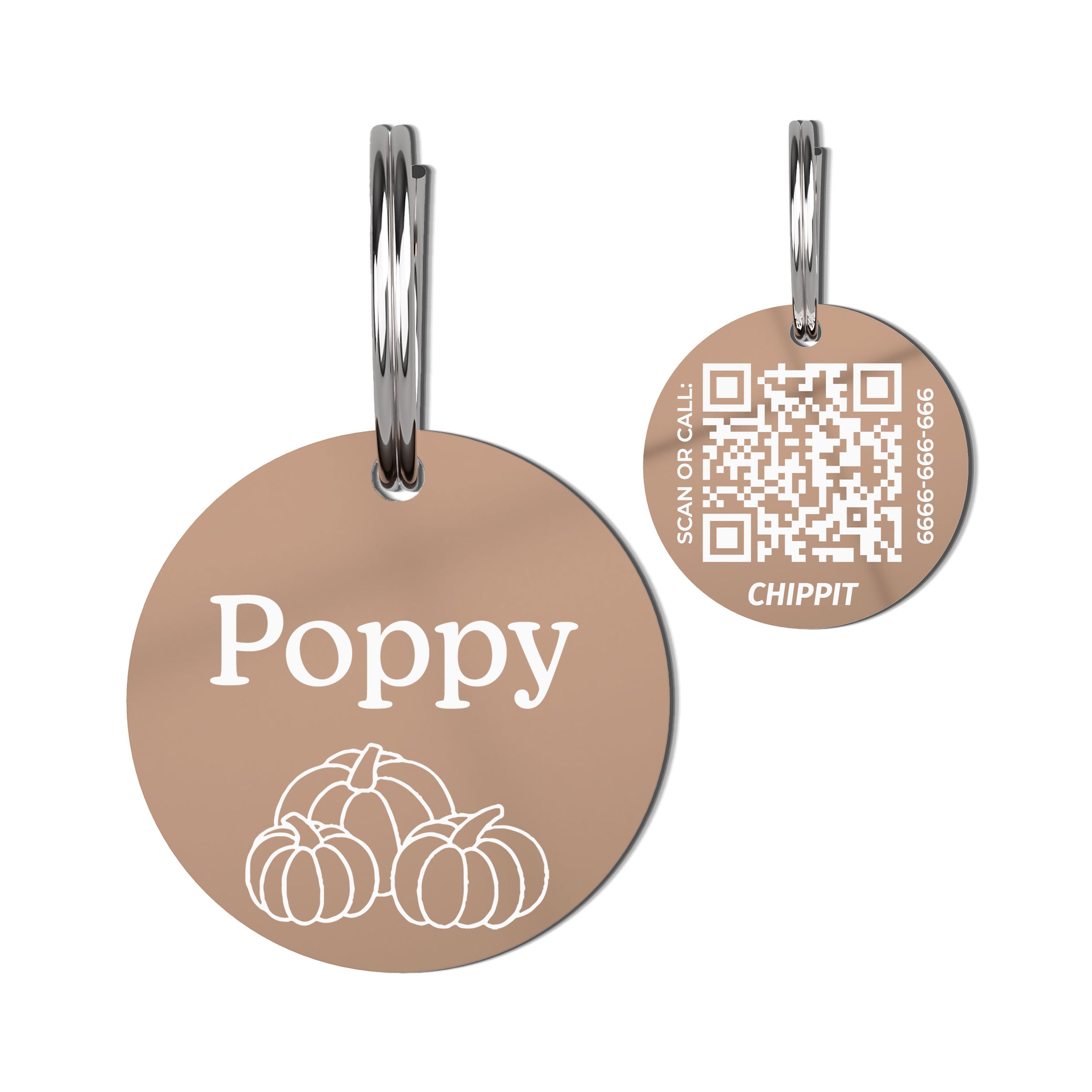 Premium QR Dog Tag - Pumpkin