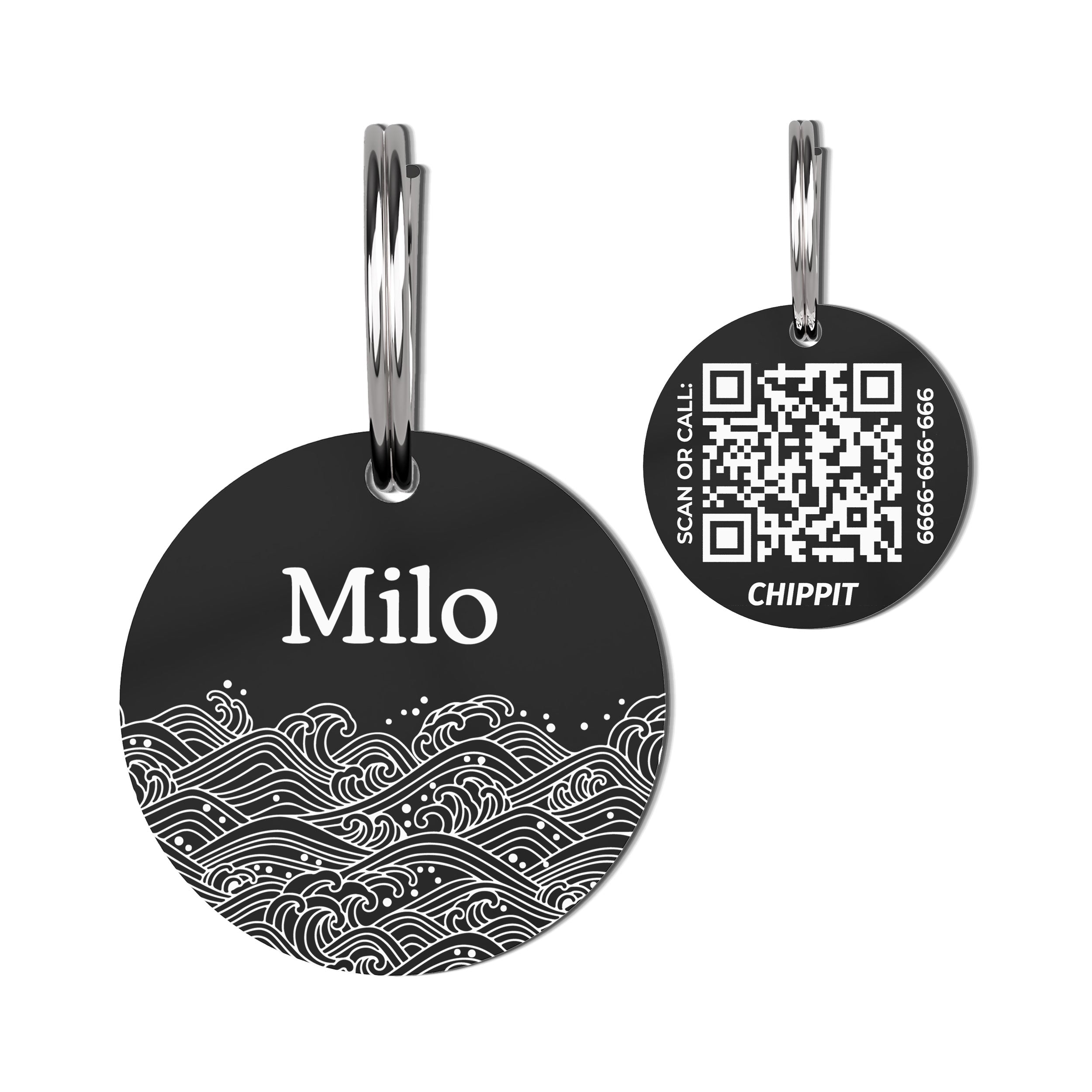Premium QR Dog Tag - Rough Seas