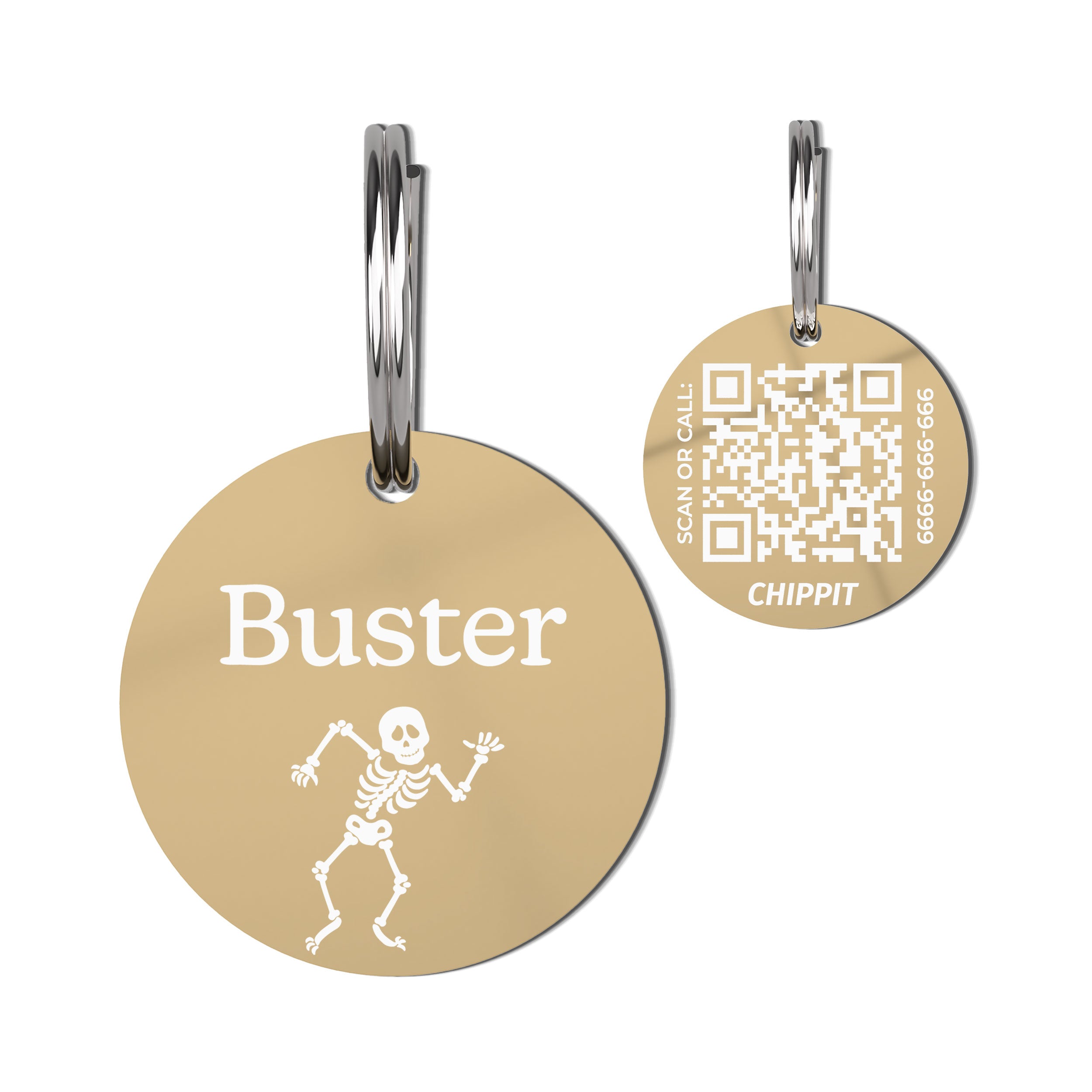 Premium QR Dog Tag - Skeleton