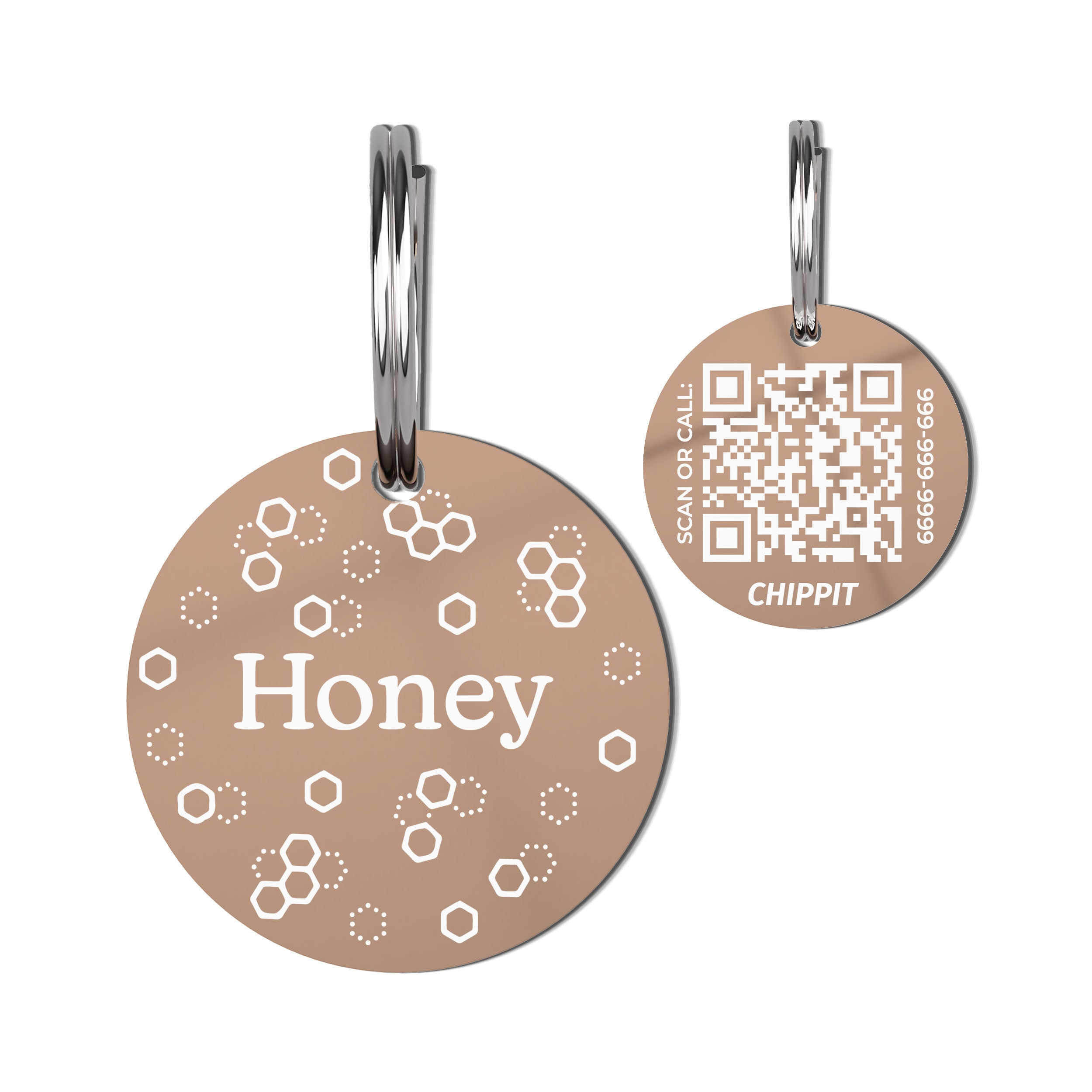 Premium QR Dog Tag - Honeycomb