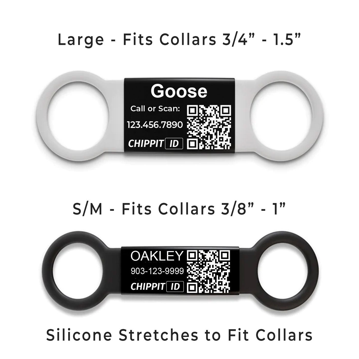 Sizing Chart for Premium Silent QR Dog Tag