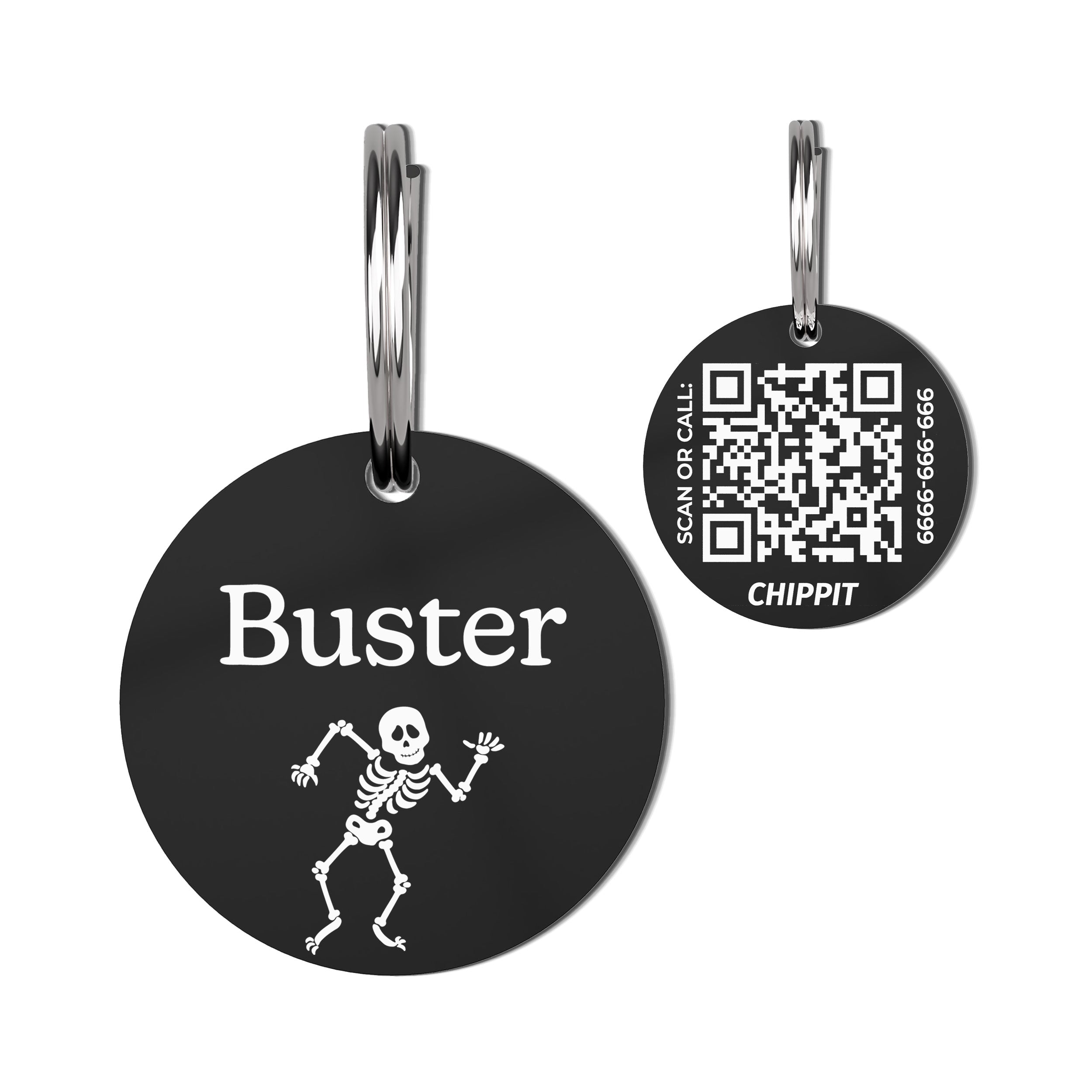 Premium QR Dog Tag - Skeleton