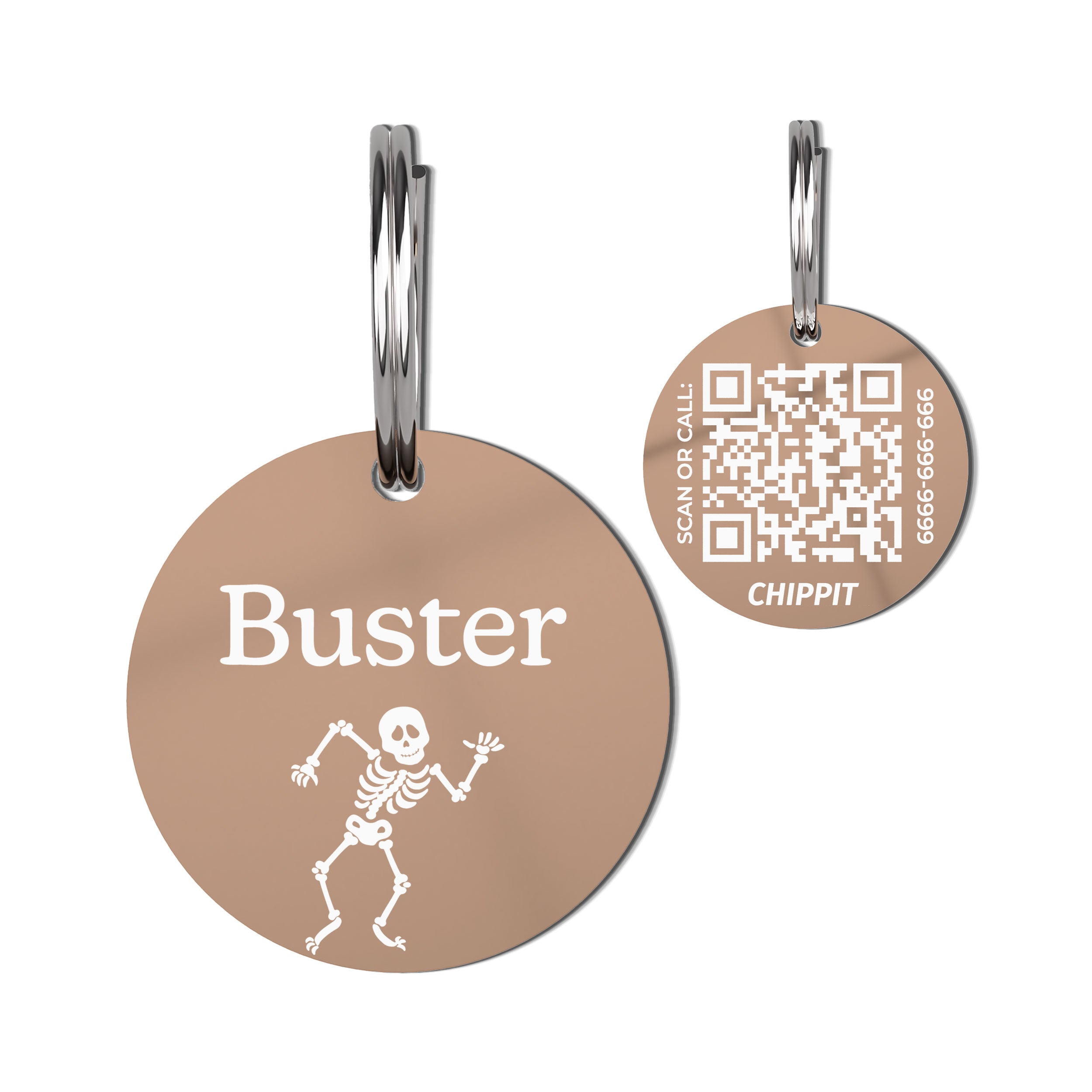 Premium QR Dog Tag - Skeleton